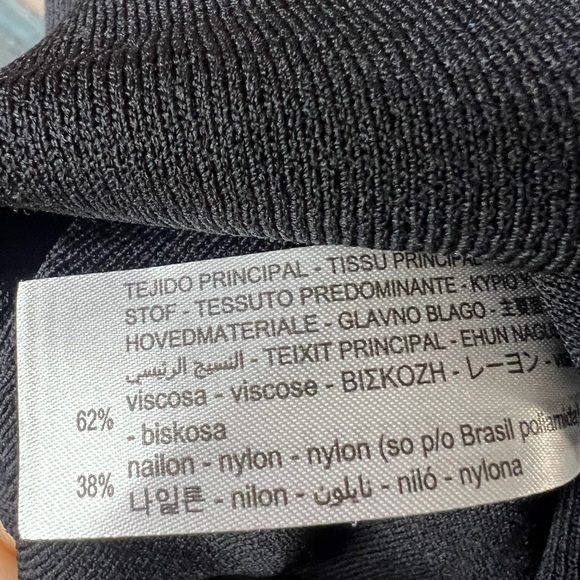 Zara Black One Shoulder Sheer Panel Knit Top | Asymmetrical | Size M - Picture 5 of 5